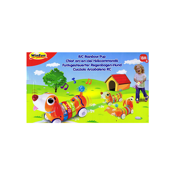 WinFun R/C Rainbow Pup | Remote Control Dog Toy | Lights & Sounds | 18M+
