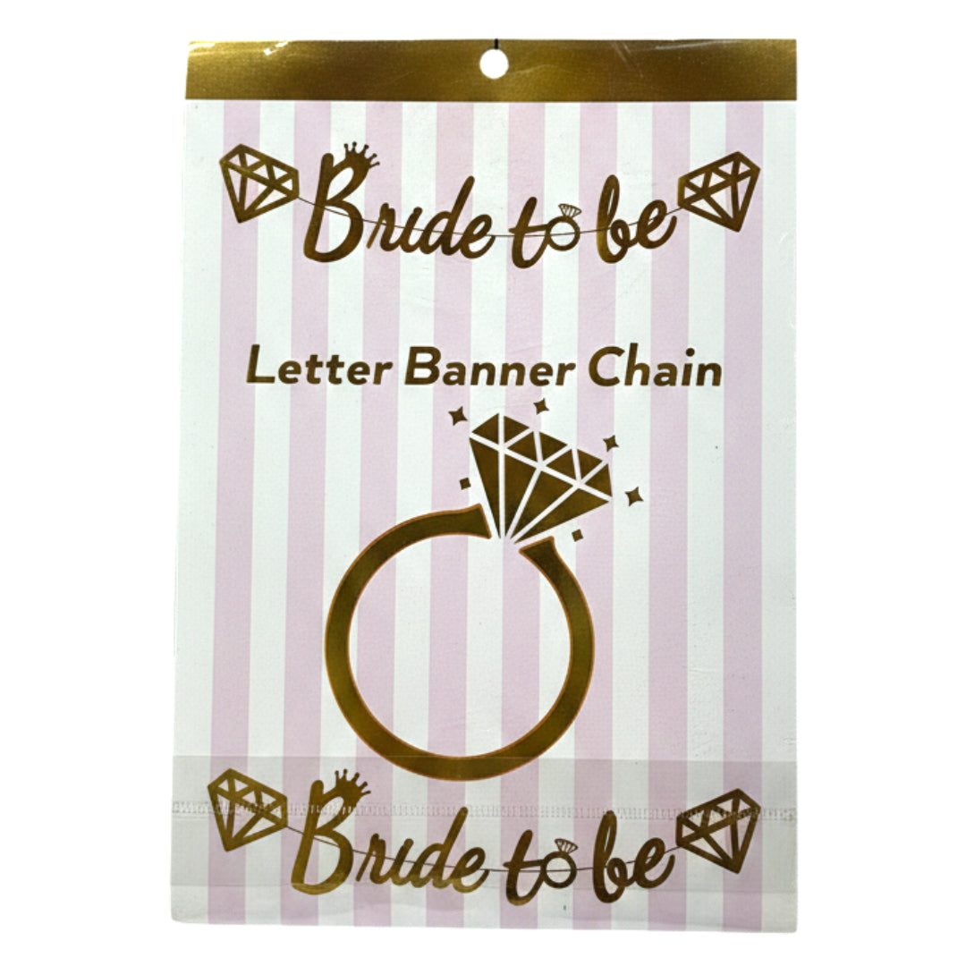 Silver Metallic "Bride To Be" Paper Banner – 2-Meter Elegant Bachelorette Party Bunting with Crown & Diamond Accents for Bridal Showers and Engagement Decor