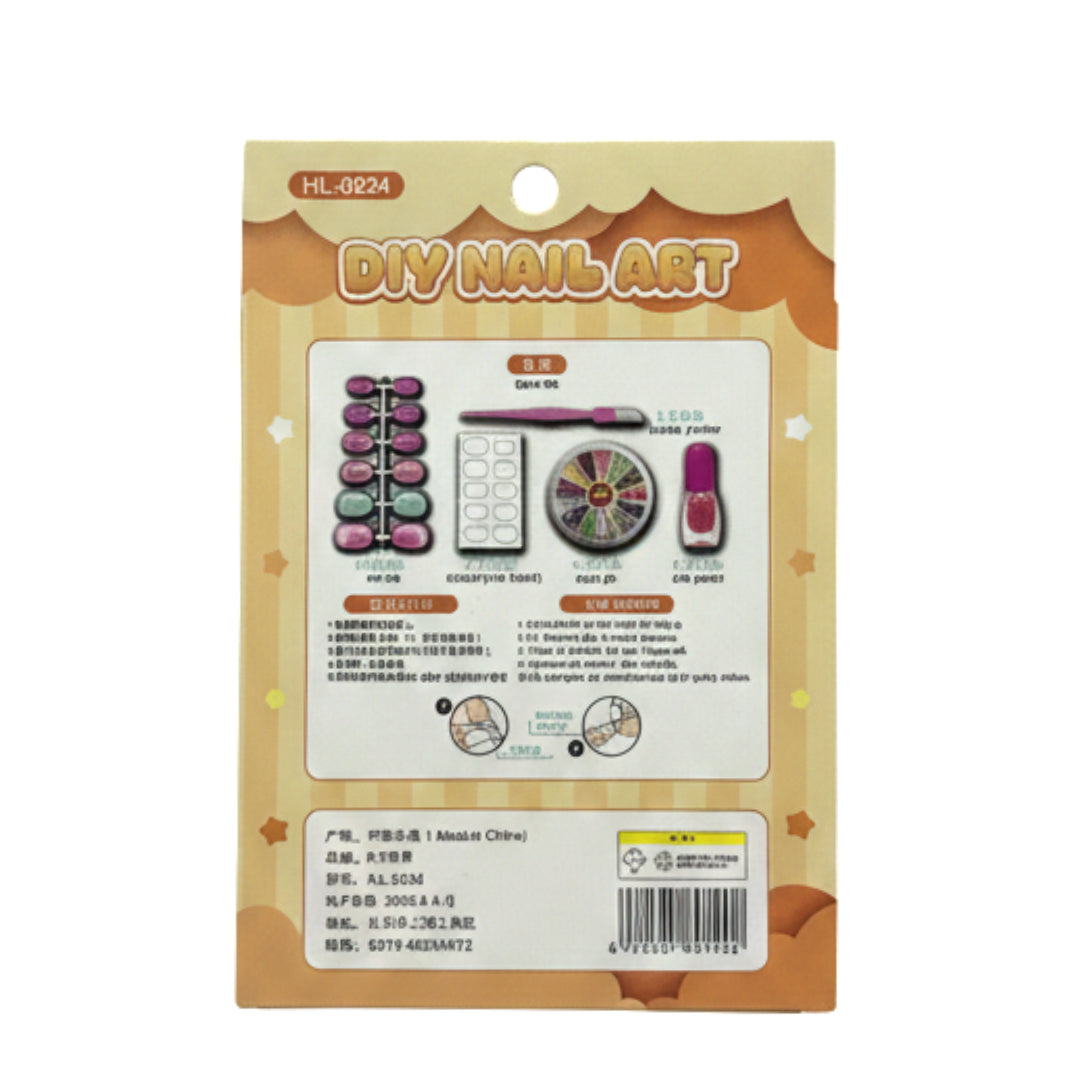 Kids DIY Nail Art Kit - 3D Press-On Nails & Decoration Set with Glitter, Gems, and Applicator Tool - Creative Manicure Beauty Set for Girls (Bling Bling Style)