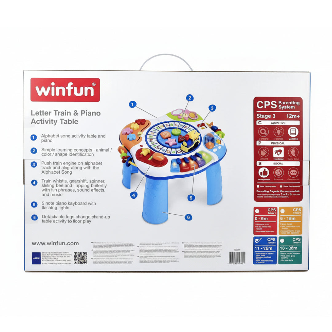 Winfun Letter Train & Piano Activity Table – Educational Musical Toy for Toddlers