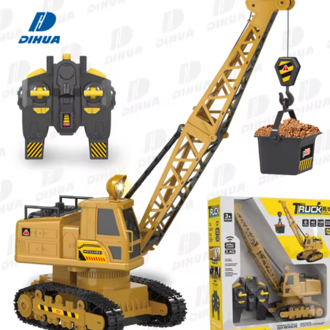 Superior Performance 1:20 Scale RC Crawler Crane Toy – 2.4GHz Remote Control Construction Tower Vehicle with 360° Rotating Cab, Motorized Winch, and Demo Mode for Kids (Ages 3+)