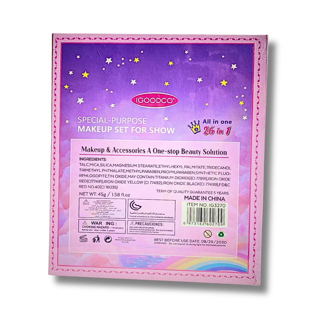 GOODCO Magical Unicorn Makeup Set - 26-in-1 Kids Beauty & Accessory Kit