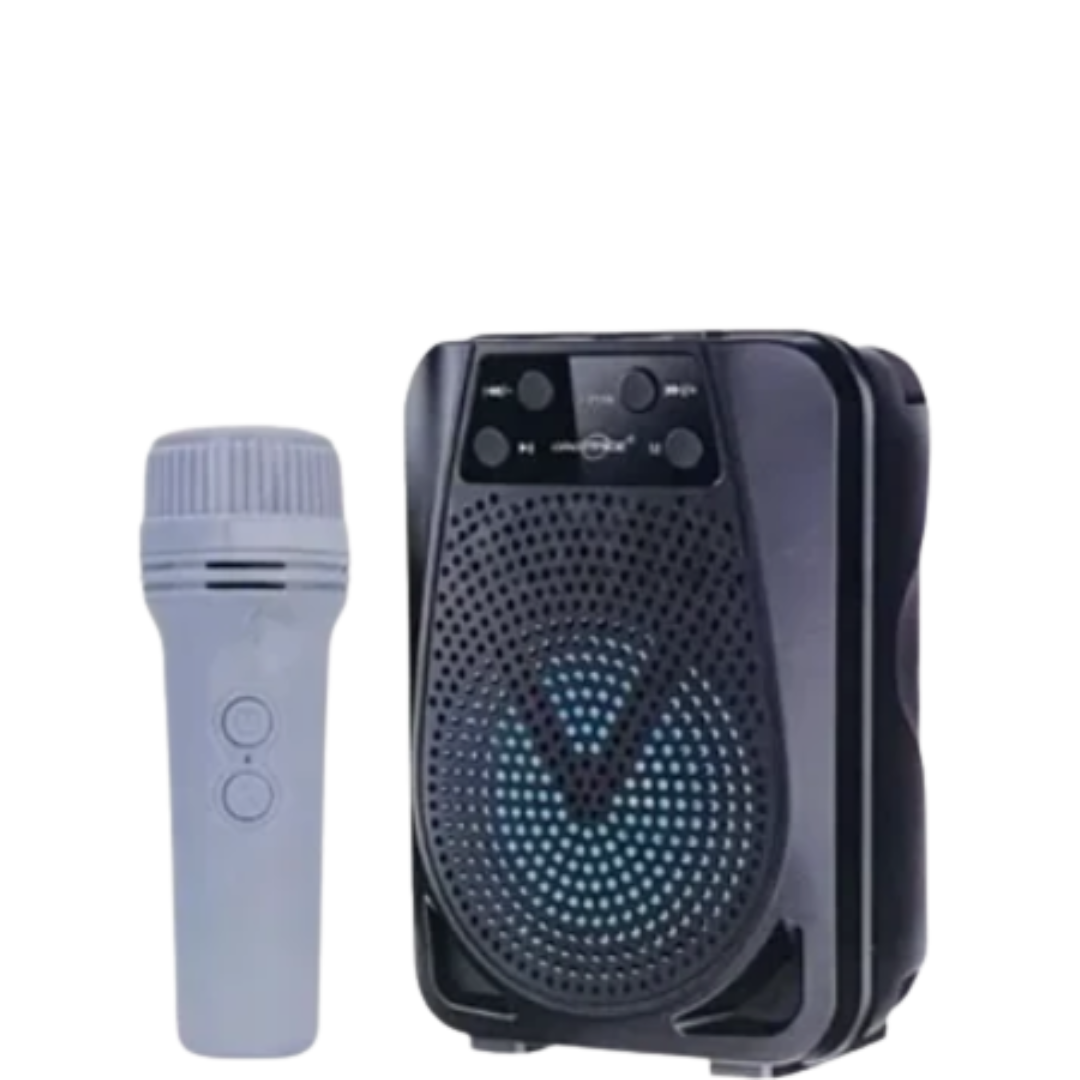 3-Inch Rechargeable Wireless Speaker β High-Fidelity Audio with Handheld Microphone β Multi-Color LED Display