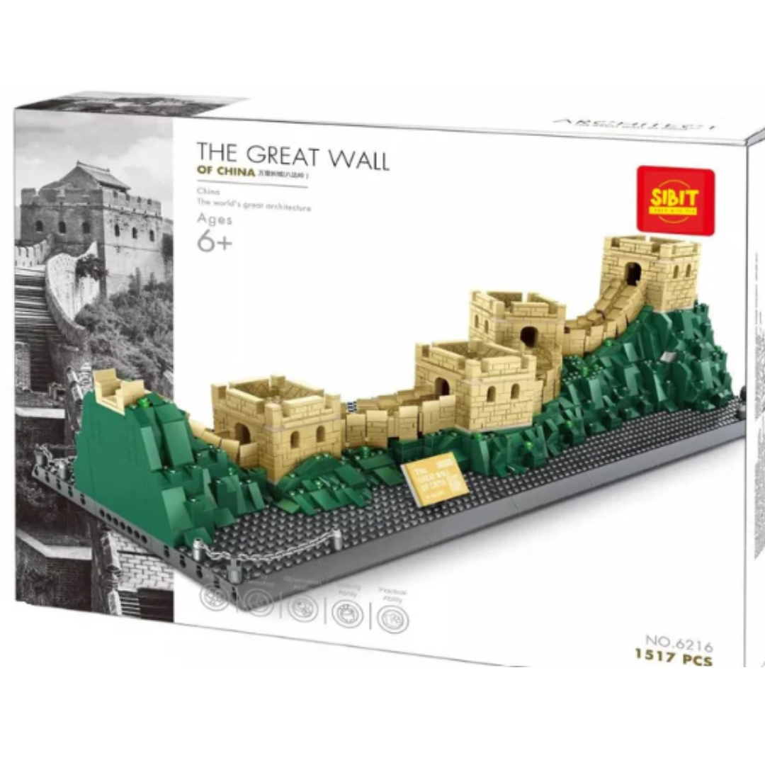 The Great Wall of China Architecture Building Blocks Set – 1517 Piece Historic Landmark Model Kit with Mountain Landscape (Ages 6+)