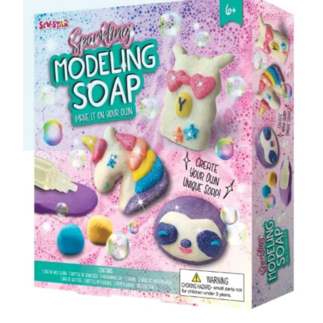 Sew-Star Sparkling Modeling Soap Kit – DIY Make Your Own Scented Glitter Soap Shapes, Creative Arts & Crafts Sensory Activity Set for Kids & Teens (Ages 6+)