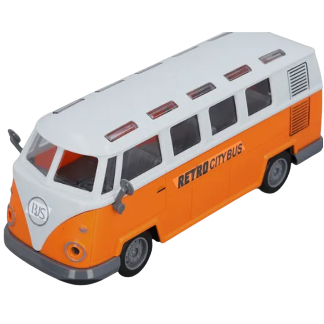 Retro Wagon 2.4 GHz Remote Control Big Bus Toy – Classic 1960s Vintage Camper Van RC Car with Sound, Headlights, and Full Function Omnidirectional Driving for Kids & Collectors (Ages 3+)