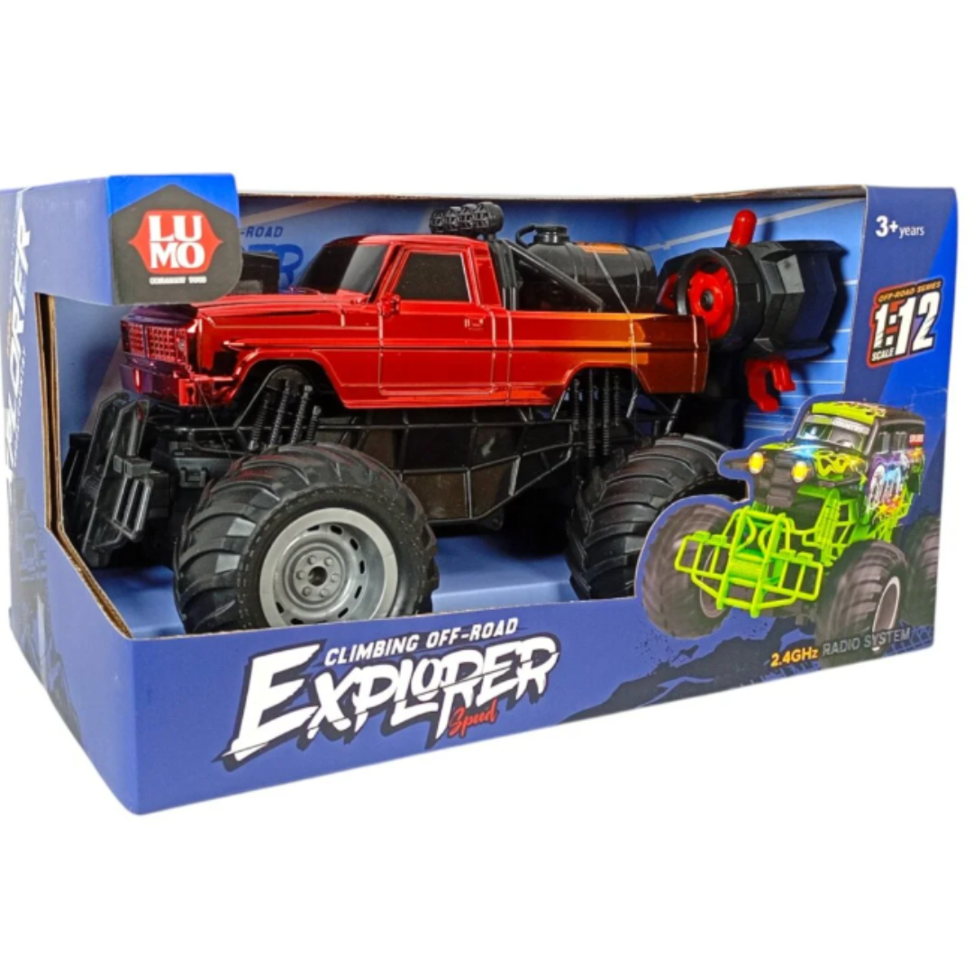 LUMO Climbing Off-Road Explorer RC Monster Truck – 1:12 Scale High-Speed Remote Control Pickup Truck Toy with Giant All-Terrain Tires for Kids (Ages 3+)