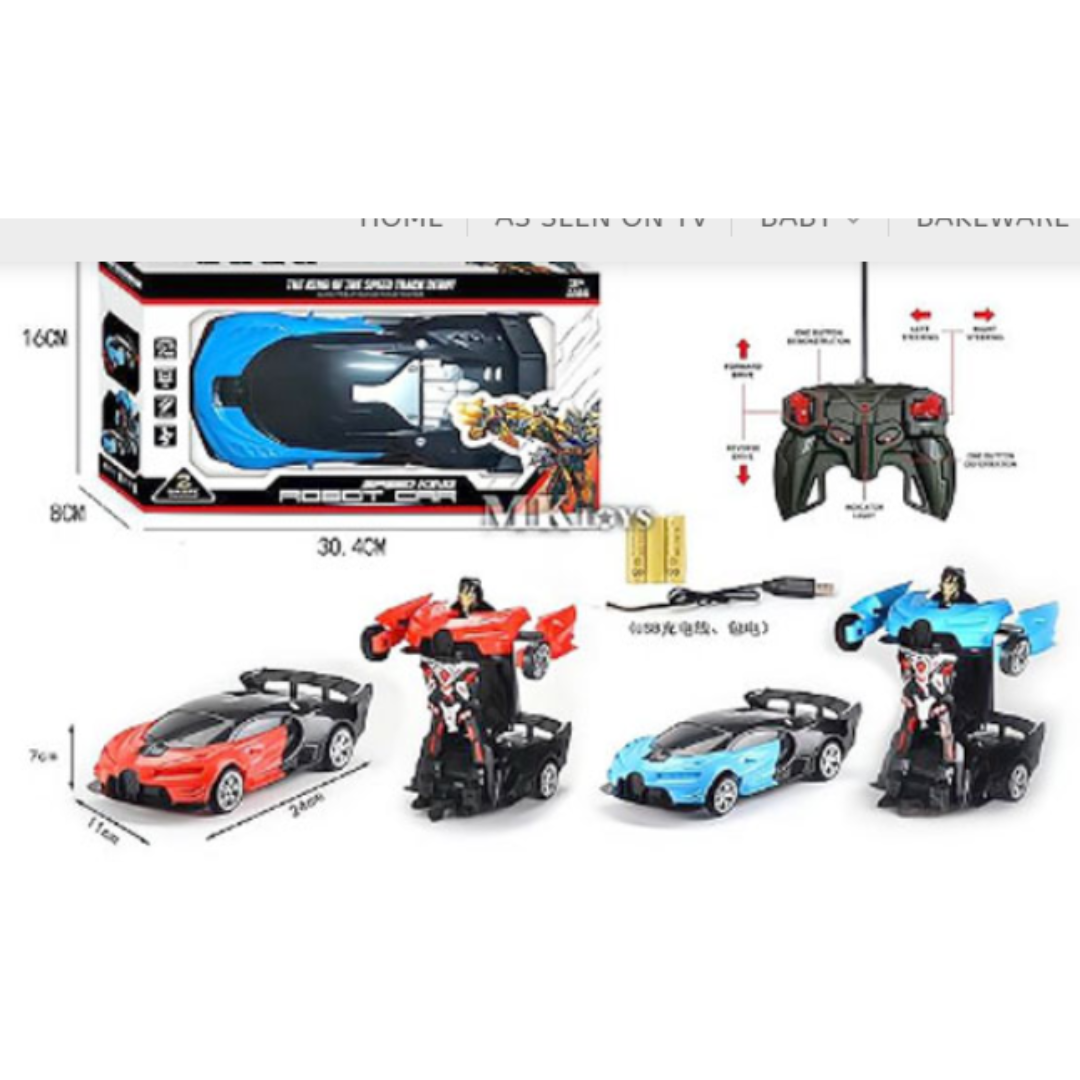 2-in-1 Transforming Robot Car with Remote Control & Rechargeable Battery