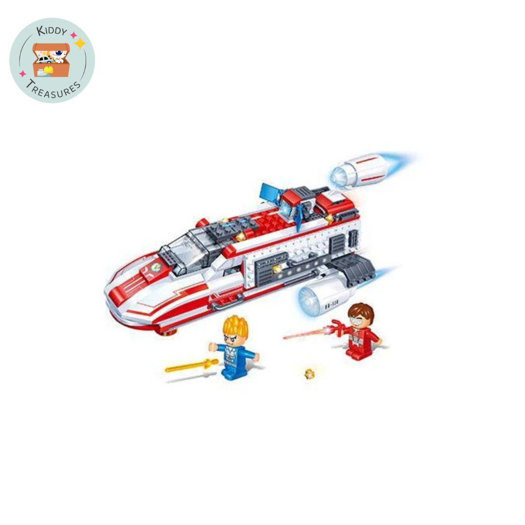 Spaceship Building Blocks Set with Minifigures (Ages 6+)