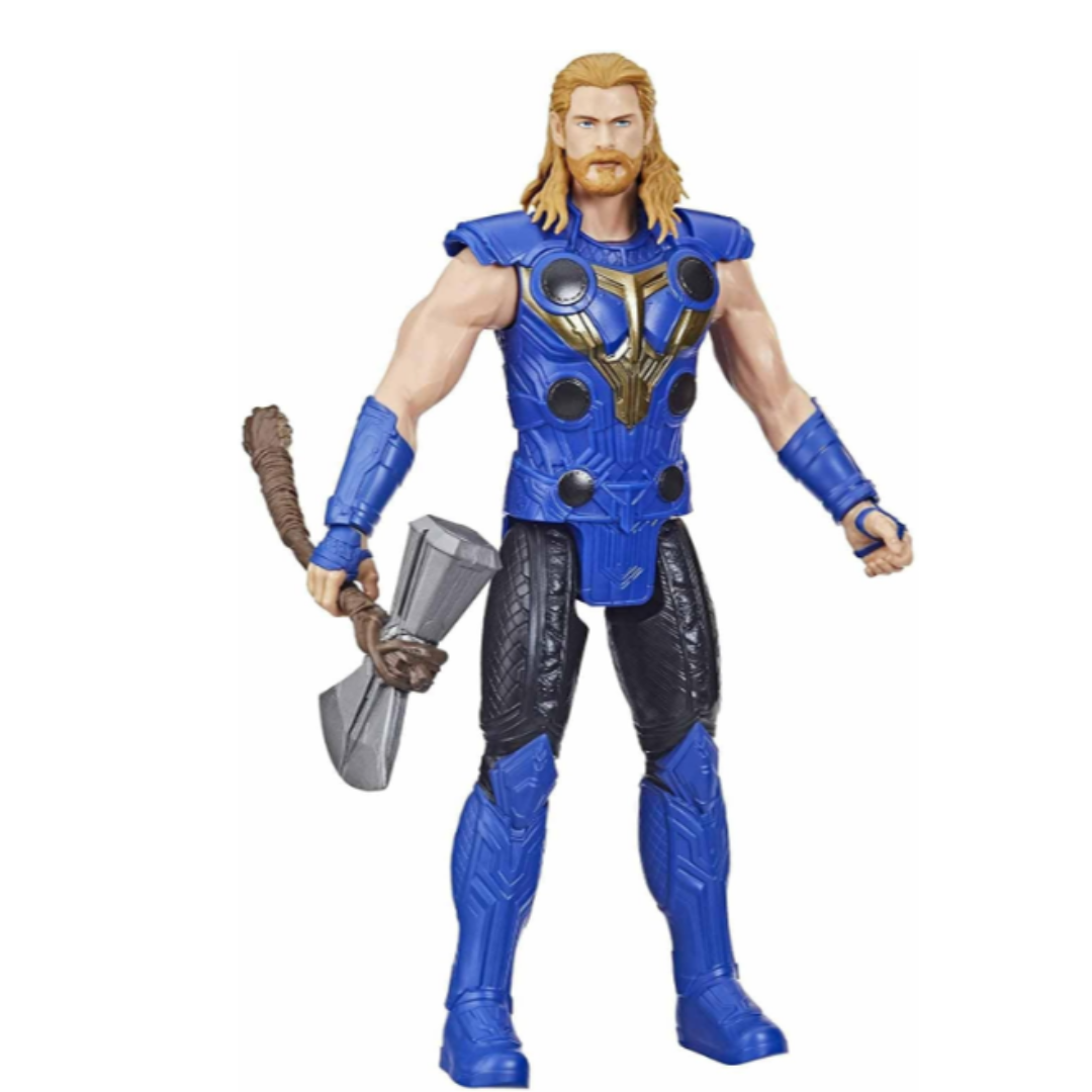 Marvel Thor: Love and Thunder Thor Titan Hero Series 12-Inch Action Figure – Superhero Toy with Stormbreaker Axe Accessory for Kids & Fans