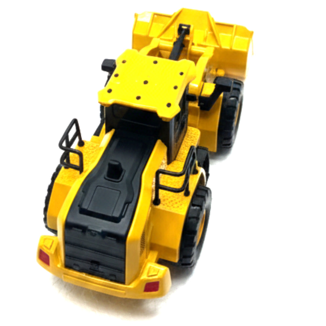 Moka 7-Channel RC Wheel Loader – 2.4GHz Remote Control Construction Vehicle Toy with Movable Bucket & Rubber Tires – 1:24 Scale Yellow Excavator for Kids
