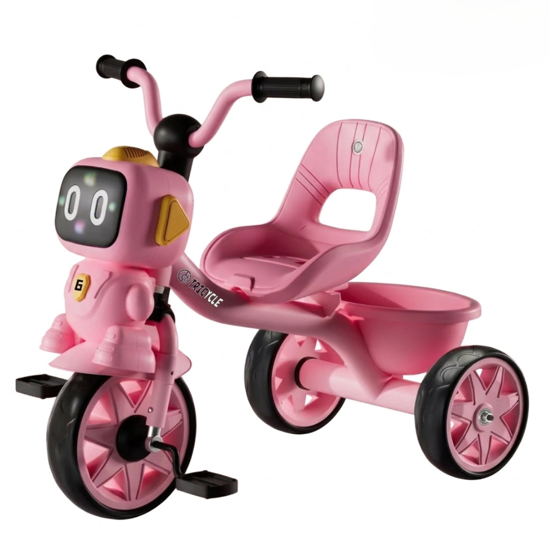 Robot-Buddy Kids’ 3-Wheel Tricycle – Interactive Toddler Ride-On with Storage