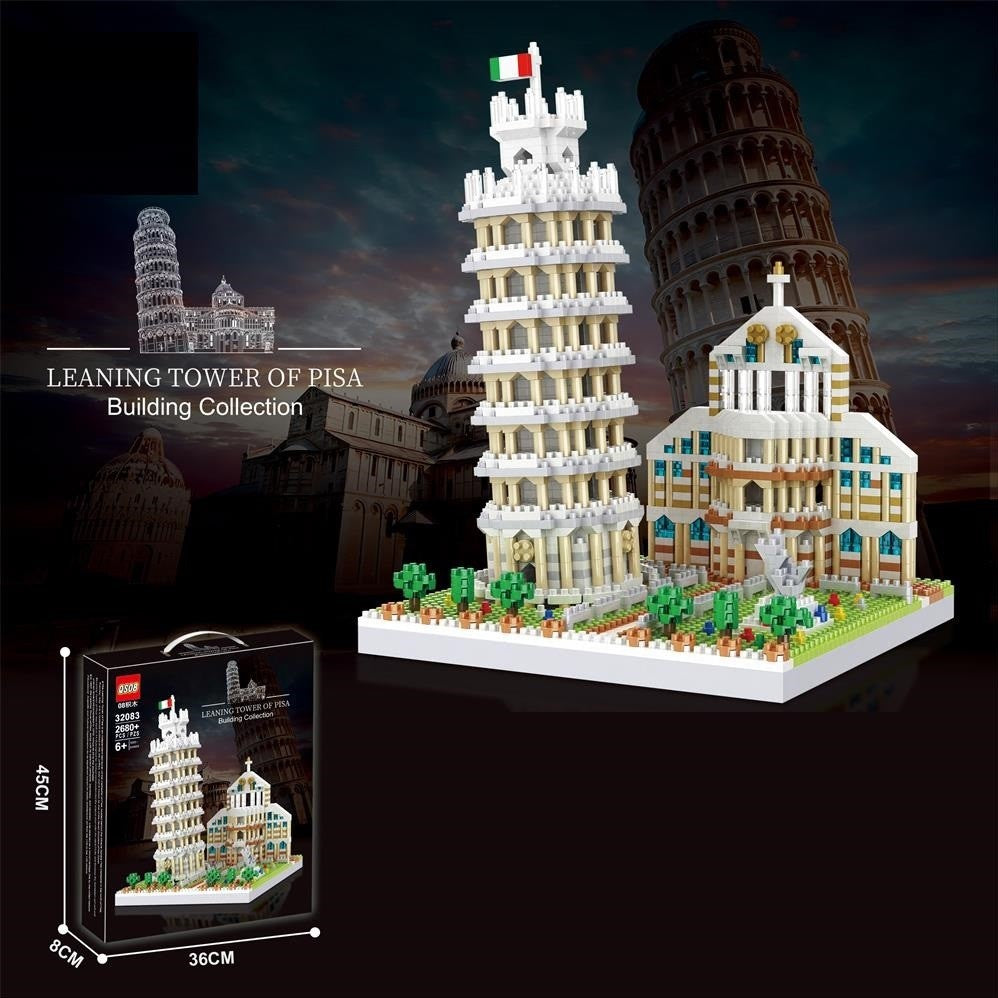 Leaning Tower of Pisa Building Block Set | Mini Architecture Bricks Model for Kids & Adults