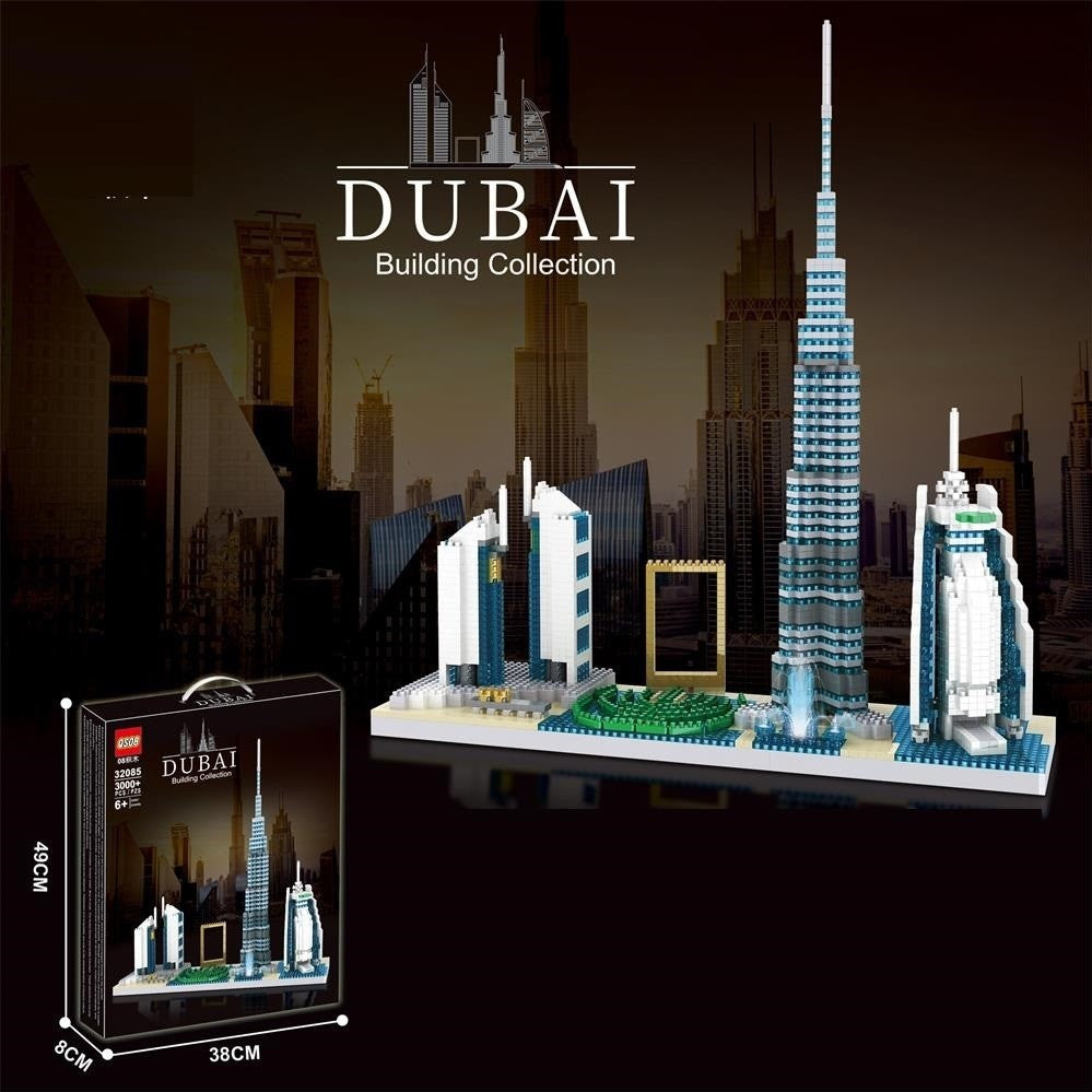 Dubai Skyline Micro Building Blocks Set | 3000+ pcs 3D Architecture Model for Adults & Teens 14+