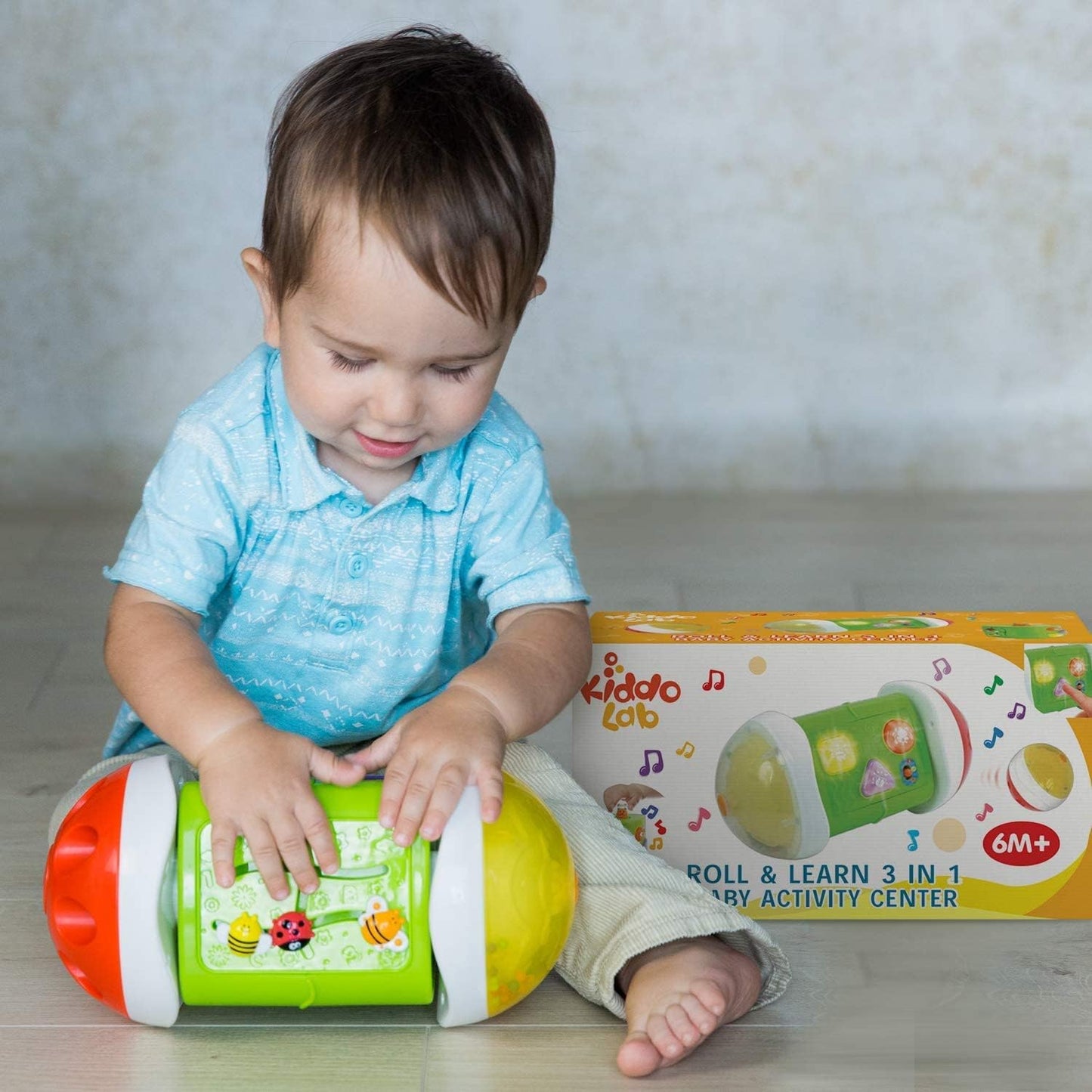 WinFun 3 in 1 Activity Roller | Rattle Ball, Flashing & Crawl Toy | 6M+