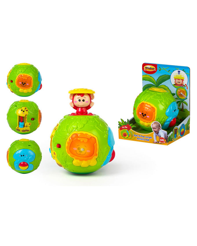 WinFun Jungle Activity Ball | Roll 'N Pop | Sounds & Lights | 6M+