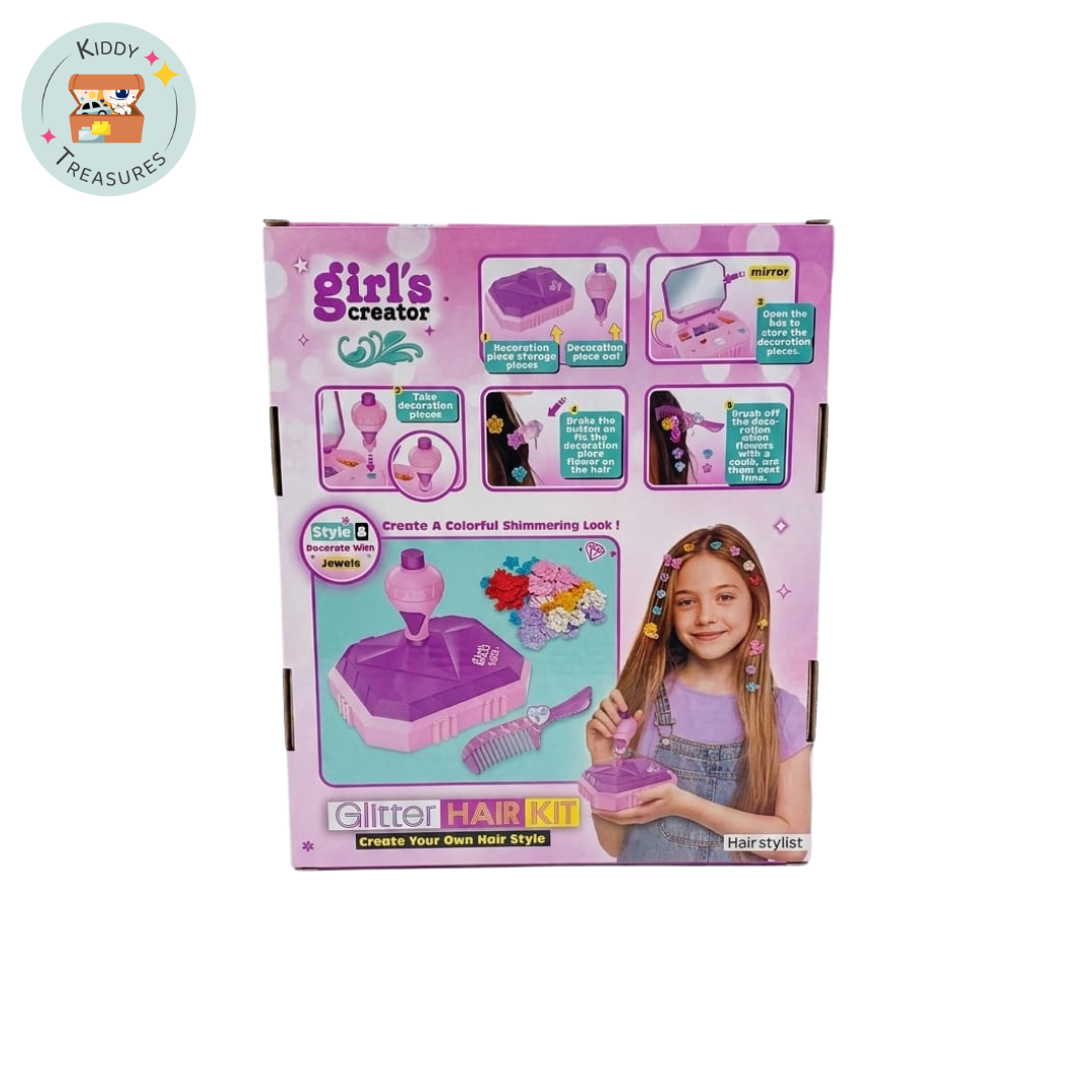 Glitter Hair Kit with Applicator, Comb & Storage Case (Ages 5+) - Kiddy Treasures