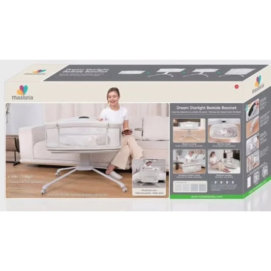Mastela Dream Starlight Bedside Bassinet & Portable Baby Cradle