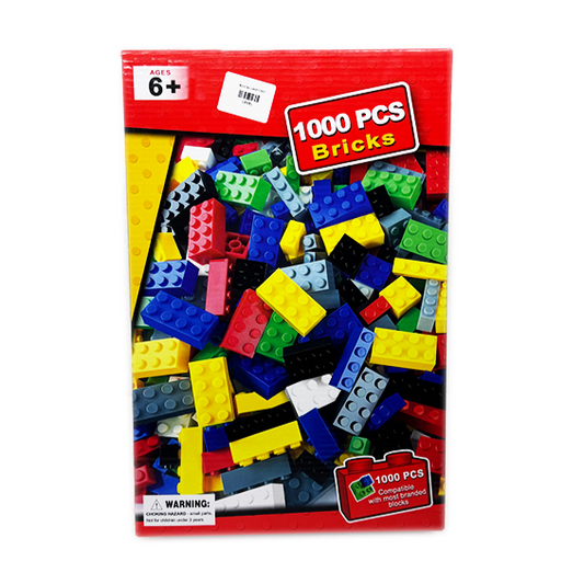 1000 PCS Classic Building Bricks Set - Compatible with Most Branded Blocks - Bulk Assorted Colors, Ages 6+