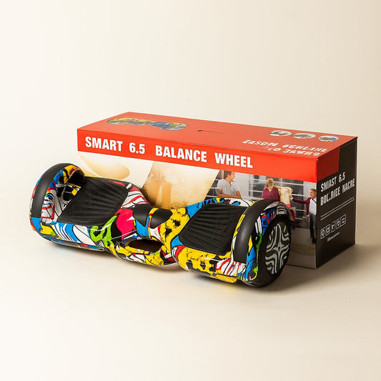 6.5" Smart Self-Balancing Hoverboard with Built-in Bluetooth Speakers & LED Lights – Graffiti Edition Electric Scooter for Kids and Teens