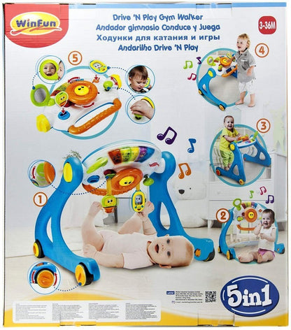 WinFun 5-in-1 Drive 'N Play Gym Walker – Multi-Stage Activity Center