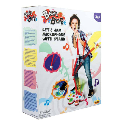 Beat Bop Let’s Jam Microphone with Adjustable Stand & Light-Up Pedestal