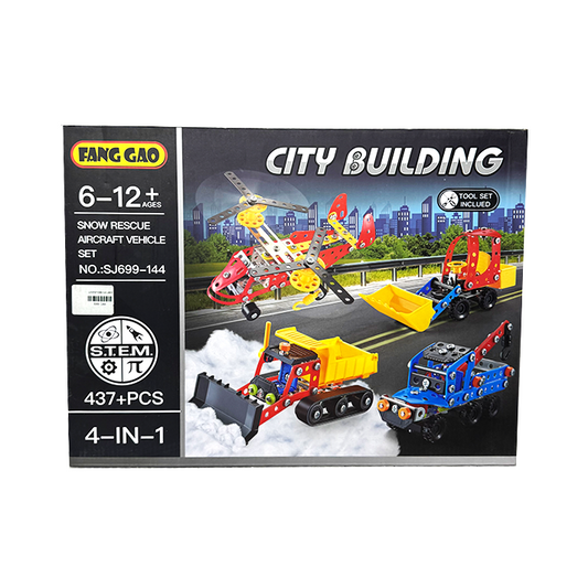 Fang Gao 4-in-1 City Building Snow Rescue STEM Set – 437+ Pieces