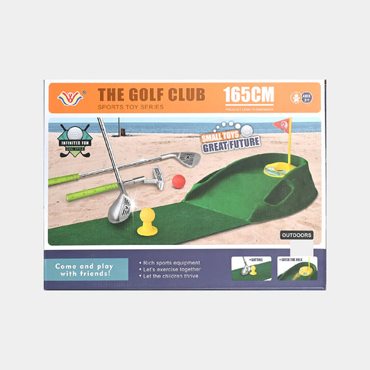 The Golf Club Junior Sports Toy Set: 165CM Putting Mat, Clubs, and Balls – Beginner Outdoor Mini-Golf Game for Kids