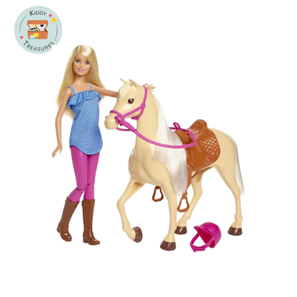 Doll Horse Riding Playset with Saddle, Reins & Brush (Ages 3+)