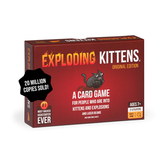 Exploding Kittens Original Edition Card Game: Highly Strategic, Cat-Themed Russian Roulette Game for Family and Friends (Ages 7+)