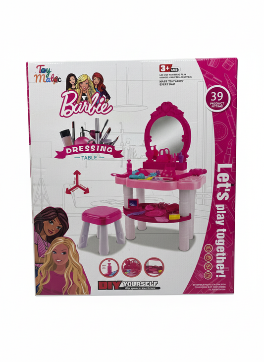 Barbie-Themed DIY Kids Dressing Table Playset – 39 Pieces