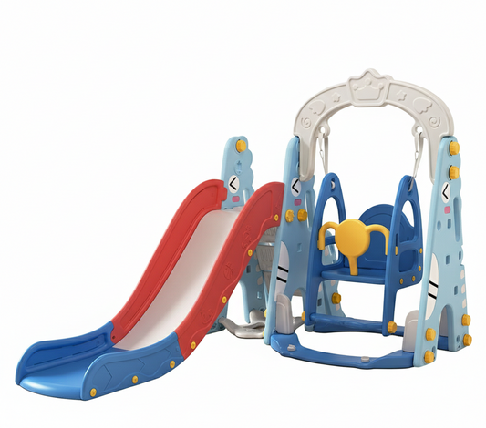 3-in-1 Toddler Play Center: Extra-Long Slide, Safety Swing, and Basketball Hoop