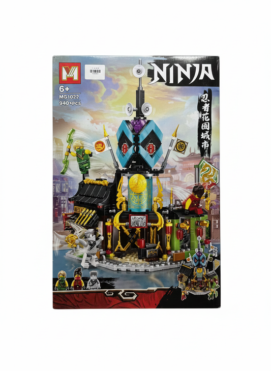 Ninja City Garden Battle Building Block Set - 940+ Pieces with Action Minifigures - MG1022 Architecture Set for Kids 6+