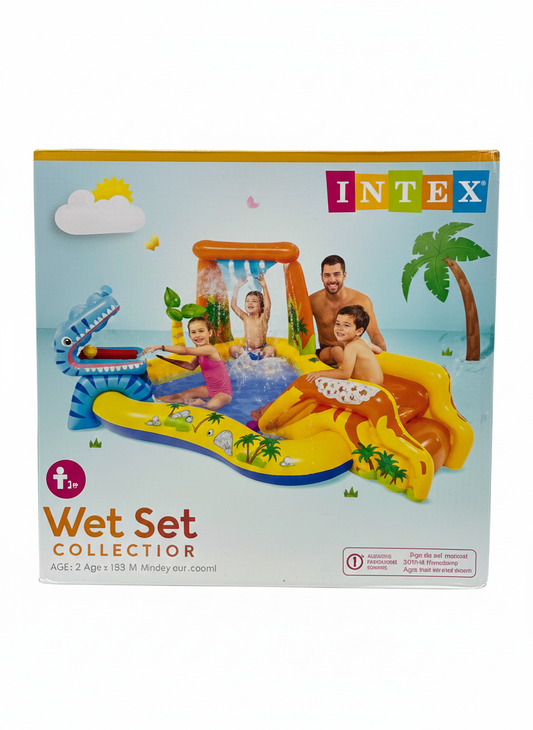 Intex Gator Play Center Inflatable Pool – Wet Set Collection™ Toddler Water Park with Slide & Spraying Gator – Ages 2+