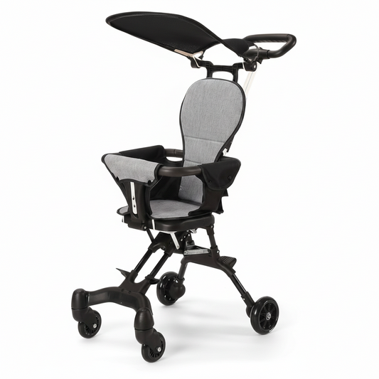 Ultra-Lightweight Compact Folding Travel Stroller – 360° Rotating Seat with Sun Canopy