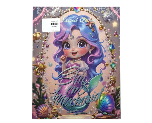 Whimsical Mermaid Chibi Spiral Notebook – "I’m a Mermaid" Glitter Illustration – Premium Lined Journal for Girls, Kids Stationery & Gift Idea – Purple and Blue Aesthetic