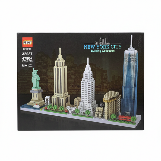 QSOB New York City Skyline Architecture Building Set – 4780+ Piece Micro Block Model Kit – NYC Landmarks Display for Adults & Kids 6+