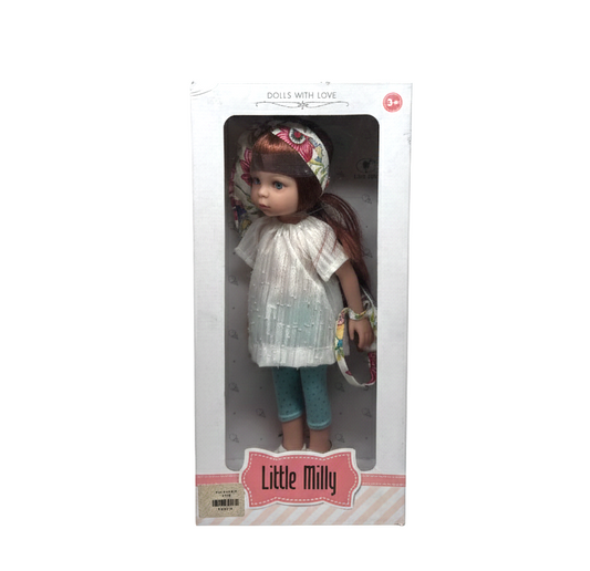Little Milly 12-inch Collectible Fashion Doll - "Dolls with Love" Series by Las Amigas - Realistic Vinyl Doll with Red Hair and Floral Accessories