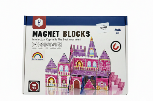 30-Piece Princess Castle Magnetic Building Tiles – 3D STEM Construction Set for Girls & Boys (Ages 3+)
