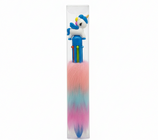 Nebula Fluff & Fantasy 6-in-1 Multicolor Retractable Ballpoint Pen | Soft Faux Fur Grip & 3D Character Topper | Aesthetic Kawaii Stationery