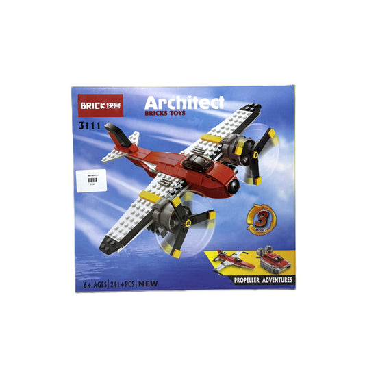 Architect Propeller Adventures 3-in-1 Building Set (241+ Pieces) – Transformable Airplane & Hovercraft Construction Toy