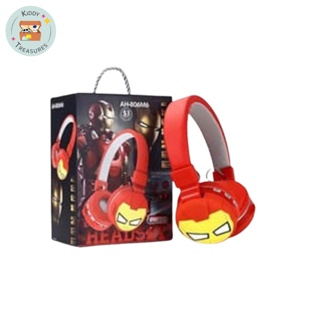 Kids Superhero-Themed Headset - Red & Gold (Ages 3+)