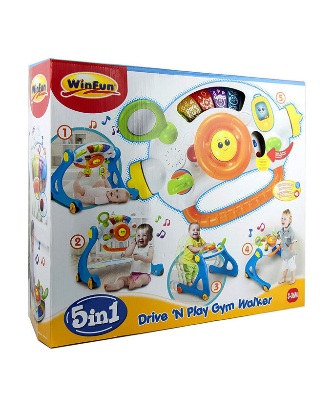 WinFun 5-in-1 Drive 'N Play Gym Walker – Multi-Stage Activity Center
