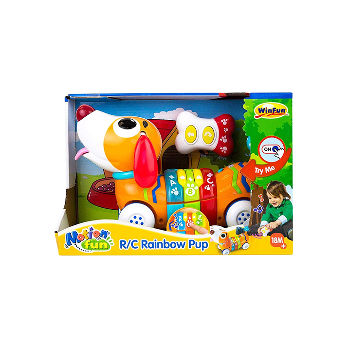 WinFun R/C Rainbow Pup | Remote Control Dog Toy | Lights & Sounds | 18M+