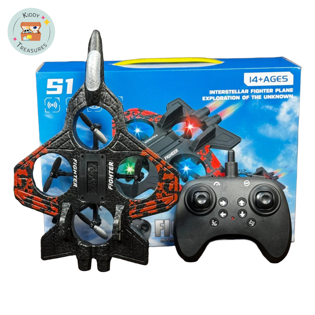 S1 Fighter Remote Control Drone with LED Lights (Ages 4+)
