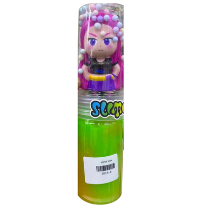 2-in-1 Doll Foam Bead Crystal Slime Bottle - Cute Princess Figure Floam Slime Hourglass Shaker Sensory Toy for Kids (Ages 3+)