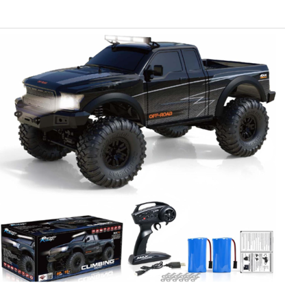 1:10 Large Scale 4WD Climbing Beast RC Truck - High-Speed 15+ KM/H Off-Road Remote Control Rally Car with IPX4 Splash Proof & LED Light Bar