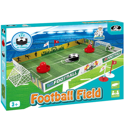 Power Joy Tabletop Hover Soccer Football Field Game Set - Air Cushion Floating Football Board Game with Goal Posts & Pushers for Kids (2 Players)