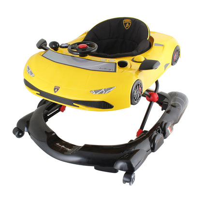 Official Lamborghini Huracán 3-in-1 Baby Walker & Activity Center - Giallo Orion