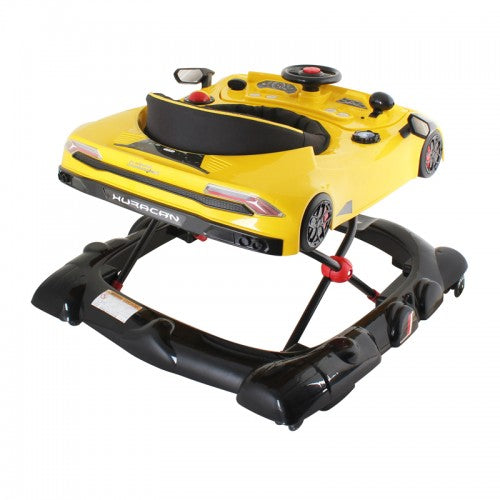Official Lamborghini Huracán 3-in-1 Baby Walker & Activity Center - Giallo Orion
